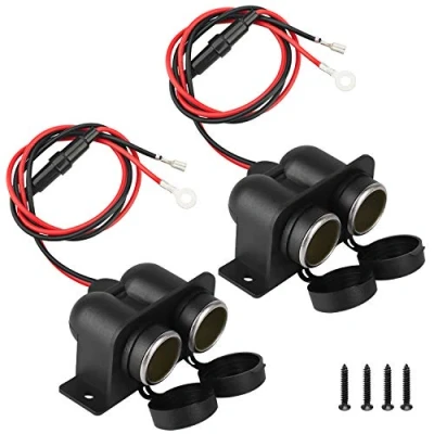 Abbildung von zigarettenanzünder Verteiler Kfz Adapter, Wasserdicht Marine Grade 12V / 24V Gleichstrom Feuerzeug Doppelloch steckdose[Zwei Spezifikationen] (2022 Modelle (2 Stück))