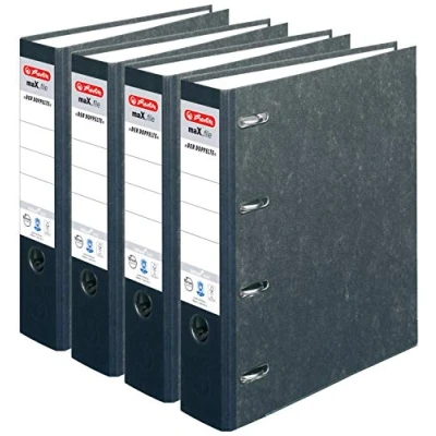 Abbildung von Herlitz Doppelordner maX.File Nature Twin, A4, 7 cm Rückenbreite, 2 x A5 quer, schwarz (4, Pappe)