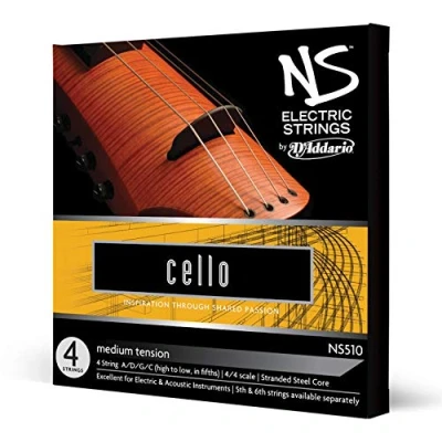 Abbildung von D&#039;Addario NS510 Elektrik Cello Saitensatz mehrfach verdrillter Stahlkern Medium