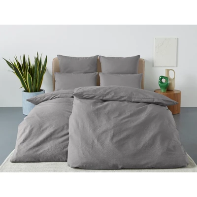 Abbildung von andas Bettwäsche &quot;Sari2 in Gr. 135x200 oder 155x220 cm&quot;, (2 tlg.), aus Baumwolle, uni Seersucker Qualität ideal für Sommer