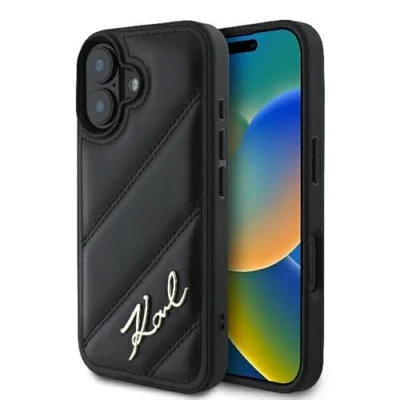 Abbildung von CG MOBILE Karl Lagerfeld KLHCP16MPQDSMGK Hülle für iPhone 16 Plus 6.7&quot; Schwarz hardcase Quilted Signature