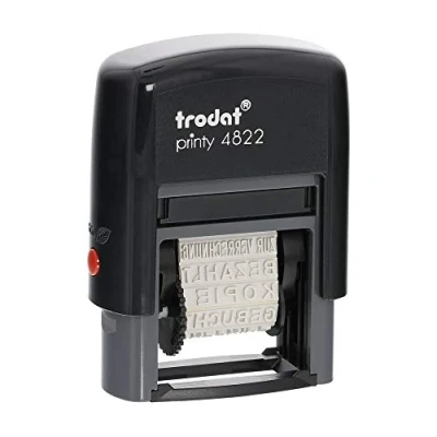 Abbildung von Trodat Printy 4822 Wortbanddrehstempel Schrifthöhe, Schwarz, 26x4 mm