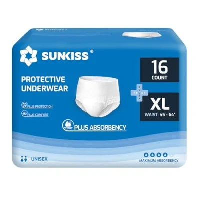 Abbildung von SUNKISS TrustPlus Inkontinenz Pants für Erwachsene, Saugfähige Windelhosen mit Elastischen Bündchen Männer und Frauen, Diskreter Auslaufschutz bei Blasenschwäche, Größe XL, 64 Stück