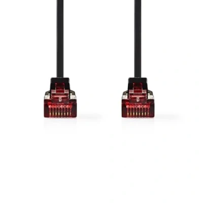 Abbildung von Nedis CAT6 Netzwerkkabel RJ45 Stecker U/UTP 2.00 m Snagless Flach PVC Schwarz Label