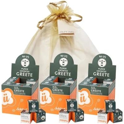 Abbildung von GUSTONE. Tee Geschenkset Schlürf Bio Grüntee „Greete“ 3 x 27 Pyramiden Teebeutel