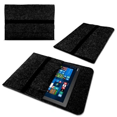 Abbildung von Tablet Schutzhülle kompatibel für Wortmann Terra Pad 1162 11,6 Zoll Tasche aus Filz mit Innentaschen Sleeve Hülle Cover Schutz Case, Farbe:Dunkel Grau
