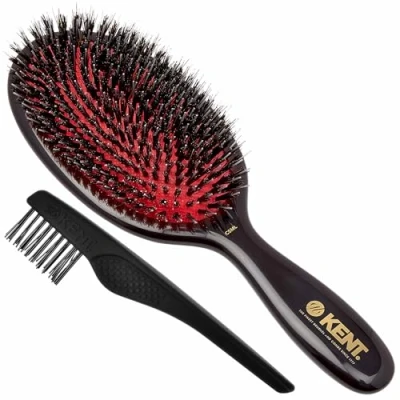 Abbildung von Kent Classic Shine Haarbürste, mit Borsten und Nylonmix, groß, schwarz