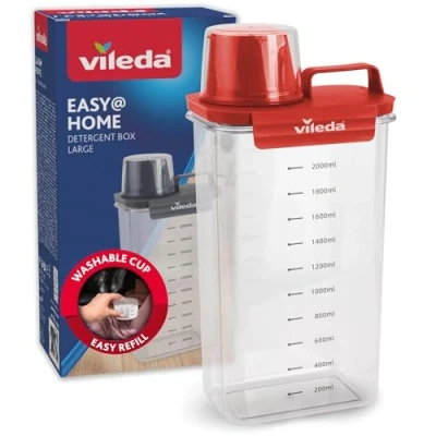 Abbildung von Vileda Aufbewahrungsbox Waschmittelbox 2300ml rot (Set), inkl. Messbecher