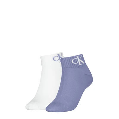 Abbildung von Calvin Klein Jeans Socken CKJ WOMEN QUARTER 2P MONOGRAM (2 Paar) mit Logostickerei