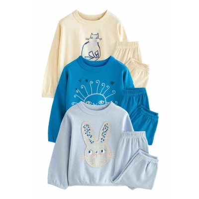 Abbildung von Next Jogger 3 PACK Nachtwäsche Set für Kinder, Größe: 80, Blue cream character