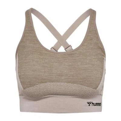 Abbildung von Hummel Seamless Sportbh mit mittlerer Stützkraft, Damen, Größe: Large, Chateau gray driftwood melange