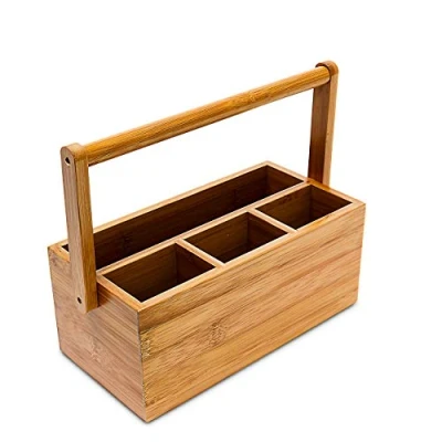 Abbildung von relaxdays Organizer Schreibtisch Bambus 4 Fächer