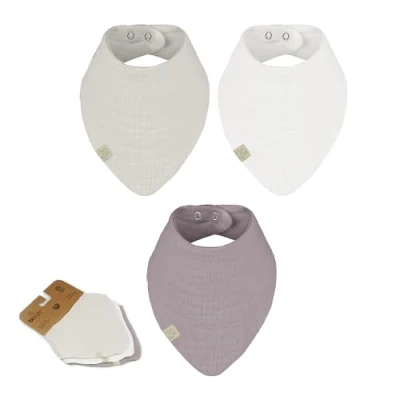Abbildung von bistyle Dreieckstuch (3 St) Baby Musselin Lätzchen Halstuch Mehrfarbig, (Set, 3 St. 3er Pack), Sabberlätzchen für Junge und Mädchen Unisex
