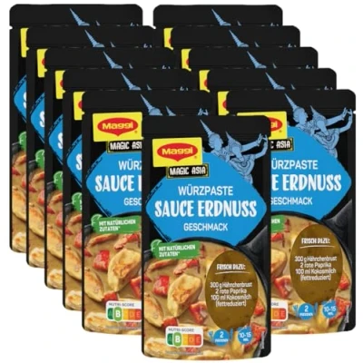 Abbildung von MAGGI Food Travel Würzpaste für Sauce Erdnuss Asian Style (Ohne Konservierungsstoffe, Vegetarisch) 11er Pack (11 x 65g)