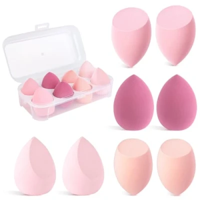 Abbildung von 8 Stück Make Up Schwamm Set, Beauty Blender Makeup Schwamm, Schwämmchen, Foundation Blending Sponge, Schwämmchen für Die Meisten Kosmetika