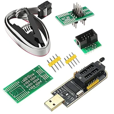 Abbildung von SOIC8 SOP8 Flash Chip IC CH341A USB Programmierer EEPROM BIOS Programmiermodul (SB + Clip Adapter)