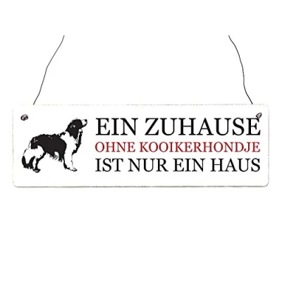 Abbildung von Interluxe Shabby Vintage Schild Türschild EIN ZUHAUSE OHNE Kooikerhondje Hund