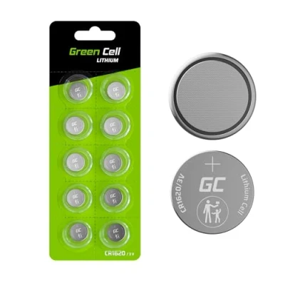 Abbildung von 10 Stück Batterie Green Cell CR1620 1620 5009LC Lithium Knopfzellen 3V Lithiumbatterie in Original Blisterverpackung (Batterien einzeln entnehmbar)