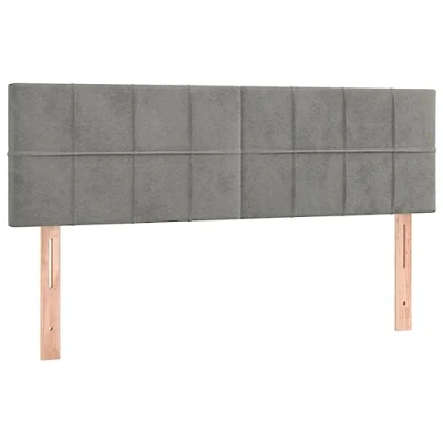 Abbildung von vidaXL Kopfteil 2 STK., Bettkopfteil mit Holzbeinen, Höhenverstellbar Polsterkopfteil für Bett, Betthaupt Bettzubehör Schlafzimmer, Hellgrau 72x5x78/88cm Samt