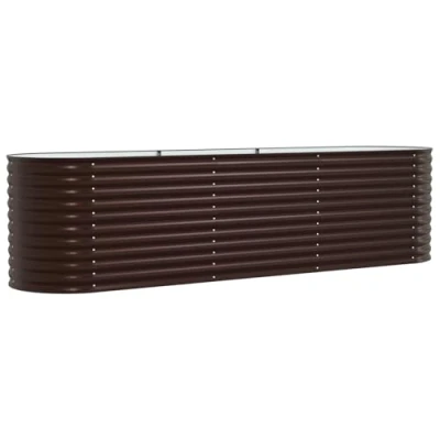 Abbildung von vidaXL Hochbeet für den Garten, Braun, 320x80x81 cm, aus galvanisiertem Stahl (1 St)