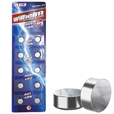 Abbildung von 10 X Wilhelm AG3 LR41 L736 192 392 GP92A Qualitätsbatterien 1,5 V Alkaline