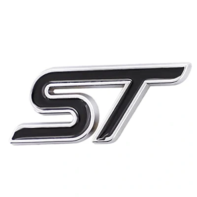 Abbildung von 1 Stück 3D Metall ST Aufkleber Autokopf Emblem Abzeichen Chrom für Die meisten Automodelle (schwarz/silberfarben)