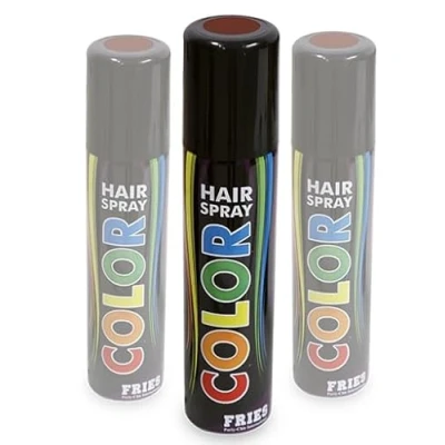 Abbildung von 3x Haarspray braun Spar Set: 3 Dosen zu je 100ml. Colorspray für Karneval, Fasching, Halloween und Party