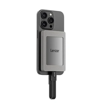 Abbildung von Lexar ES4 Portable SSD mit Magnetsatz 1TB, Externe USB 3.2 Gen 2 bis zu 1050 MB/s Lesen und 1000 Schreiben, kompatibel iPhone 15/16, PC &amp; Mac, Type C Laptops, Tablets, PS5, PS4