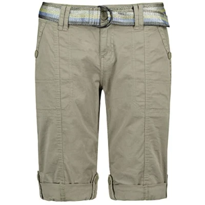 Abbildung von FRESH MADE Damen Bermuda Shorts mit glänzendem Gürtel Green XXL