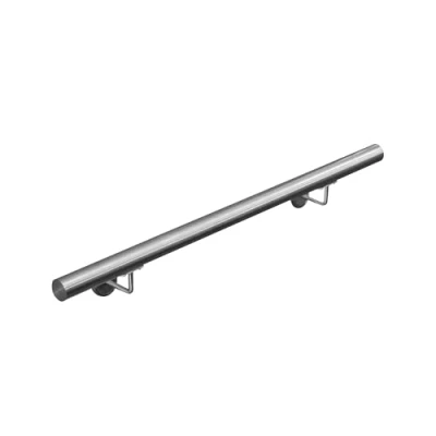 Abbildung von V2Aox Handlauf Treppengeländer aus Edelstahl, Durchmesser: 4,2 cm, Rostfrei &amp; Wetterfest, Inklusive Montagematerial, Halter, Länge: 80 cm
