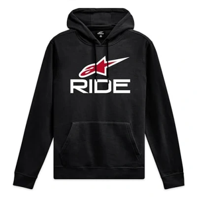 Abbildung von Alpinestars Ride Hoodie V3 Kapuzenpullover für Herren Fleece Sweatshirt mit Kapuze Schwarz/Weiß/Rot M
