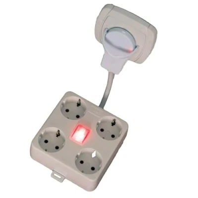 Abbildung von makel Steckdosenleiste mit kurzem Kabel Steckdose 4fach Weiss gutem Stecker