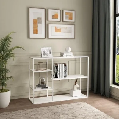 Abbildung von en.casa Standregal, »Isojoki« 120 x 35 87,5 cm Metall Weiß, matt
