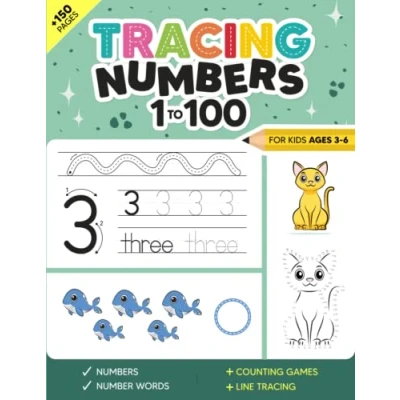 Abbildung von tracing Numbers 1 to 100 for Kids ages 3 6: Practice Workbook Preschoolers &amp; Kindergarten (Learn, and counting games) (Tracing Handwriting Workbooks Kids, Band 4)