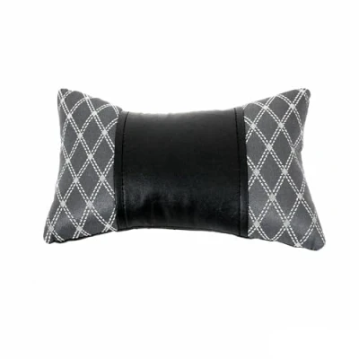 Abbildung von KFZ Auto Kopfstütze Sitzkissen Nackenstütze Textil &amp; Leder 8x30 cm (Schwarz Grau)