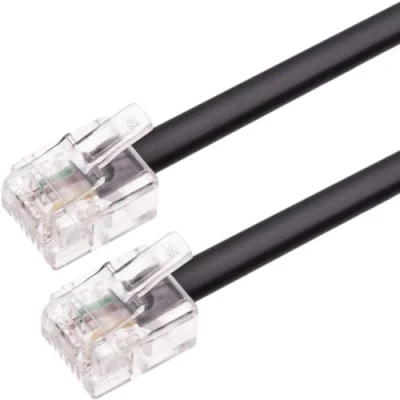 Abbildung von CABLEPELADO RJ11 Telefonkabel, Modularkabel, 6P4C, Western Kabel, RJ11, Fax, Modem Router DSL, VDSL, ISDN Internet, Schwarz, 6 m