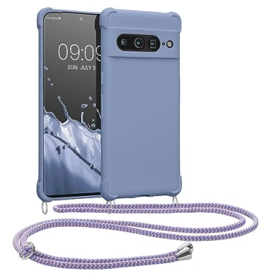 Abbildung von kwmobile Necklace Case kompatibel mit Google Pixel 7 Pro Hülle Cover Kordel zum Umhängen Silikon Schutzhülle Lavendel