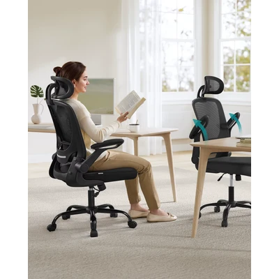 Abbildung von SONGMICS Bürostuhl, ergonomisch, Schreibtischstuhl, Drehstuhl mit Mesh