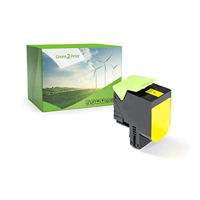 Abbildung von Green2Print Toner gelb 1000 Seiten ersetzt Lexmark 80C20Y0, 802Y, 80C20YE, 802YE passend für CX310N, CX310DN, CX410DE, CX410DTE, CX410E, CX510DE, CX510DHE, CX510DTHE