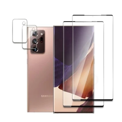 Abbildung von 2 Stück Schutzfolie für Samsung Galaxy Note 20 Ultra mit Kamera Panzerfolie, 3D Gebogene vollständige Abdeckung Schutzglas Folie, Anti Kratzer, Einfache Installation