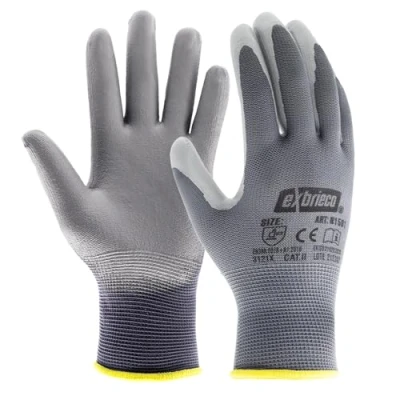 Abbildung von EXBRIECO Professionelle Arbeitshandschuhe 3, 6 oder 12 Paare Schutzhandschuhe, Polyester &amp; Nitril, taktile Genauigkeit, atmungsaktiv, elastisch, widerstandsfähig, für Bau, Mechaniker, EPI.