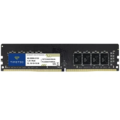 Abbildung von Timetec 8 GB DDR4 2133 MHz PC4 17000 Nicht ECC ungepuffert 1,2 V CL15 1Rx8 Single Rank 288 Pin UDIMM Desktop PC Computerspeicher RAM Modul Upgrade