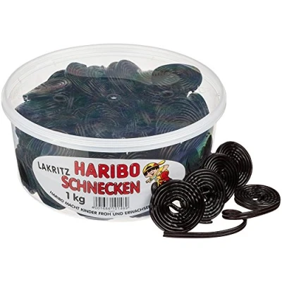 Abbildung von Haribo Lakritz Schnecken 1Kg in Dose