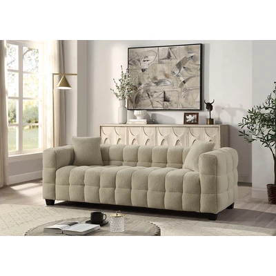 Abbildung von ATLANTIC home collection 3 Sitzer &quot;STELLA&quot;, inkl. 2 Zierkissen und mit modernem Teddy Stoff
