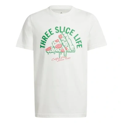 Abbildung von adidas Performance Lounge Pizza Graphic Junior Unisex Tshirt print offwhite für Kinder, Größe: 176, Off white