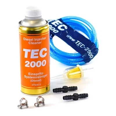 Abbildung von TEC 2000 Motorreiniger Injektionsreinigungsset Diesel Injektor Einspritzdüsen Reiniger 375ml Kraftstoffadditiv zur Systemreinigung von Injektoren Motorspülung Motorpflege Zusatz