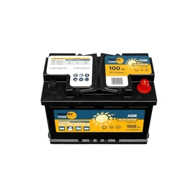 Abbildung von EnergyTank Solar Batterie 12V 100Ah AGM Solarbatterie 12 Akku Effiziente Hohe Kapazität Batterien Wartungsfrei