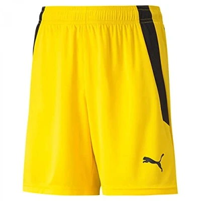 Abbildung von Puma Teamliga kurze Sporthose für Kinder, Größe: 116, Gelbschwarzgelb