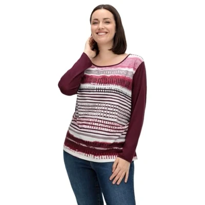 Abbildung von Sheego Langarmshirt Große Größen mit bedrucktem Vorderteil