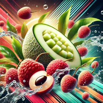 Abbildung von Lychee Nectar Melone Litschi Aroma Konzentrat Vegan Sasami 10ml
